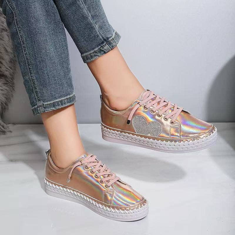 Pearl Embellished Heart Sneakers