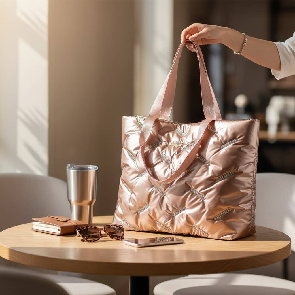 Rose Gold Padded Tote