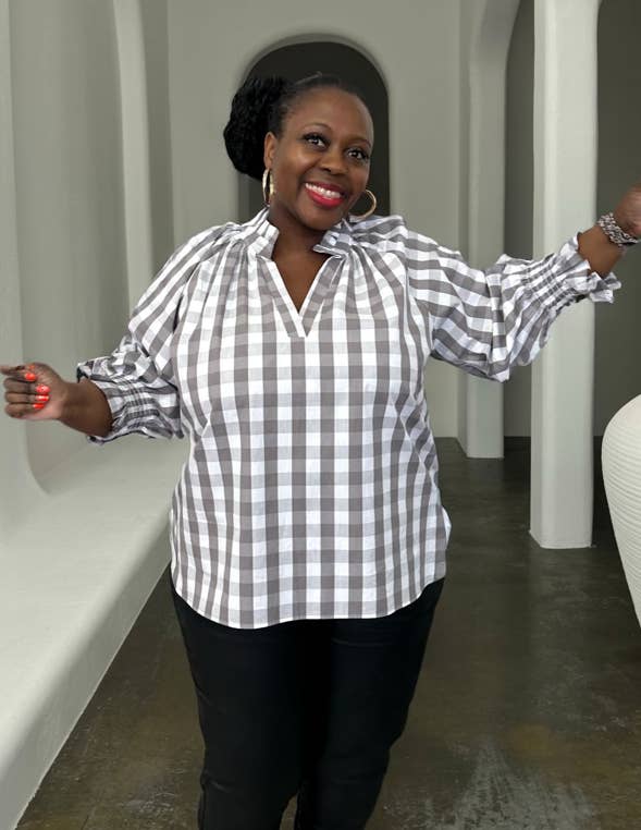 Gingham Grey & White Shirt
