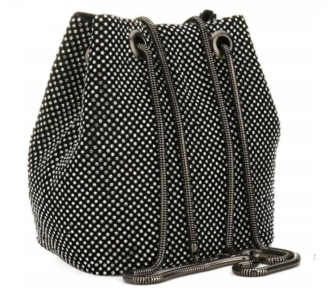 Black Diamonte Bucket Bag