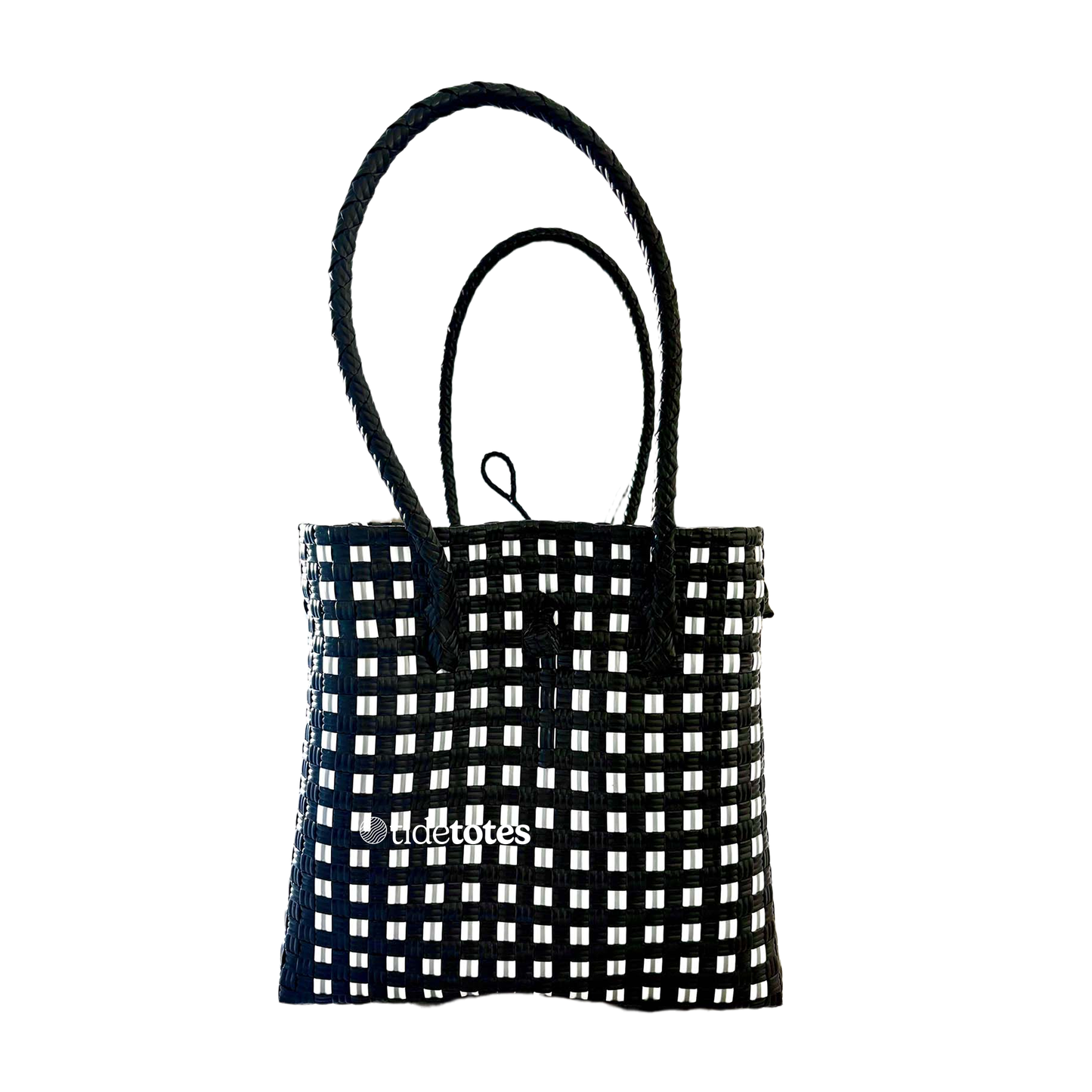 Silhouette Modern Grid – Black & White Tote: Medium