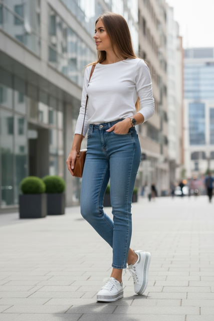 Lux White Diamonte Sole Sneakers