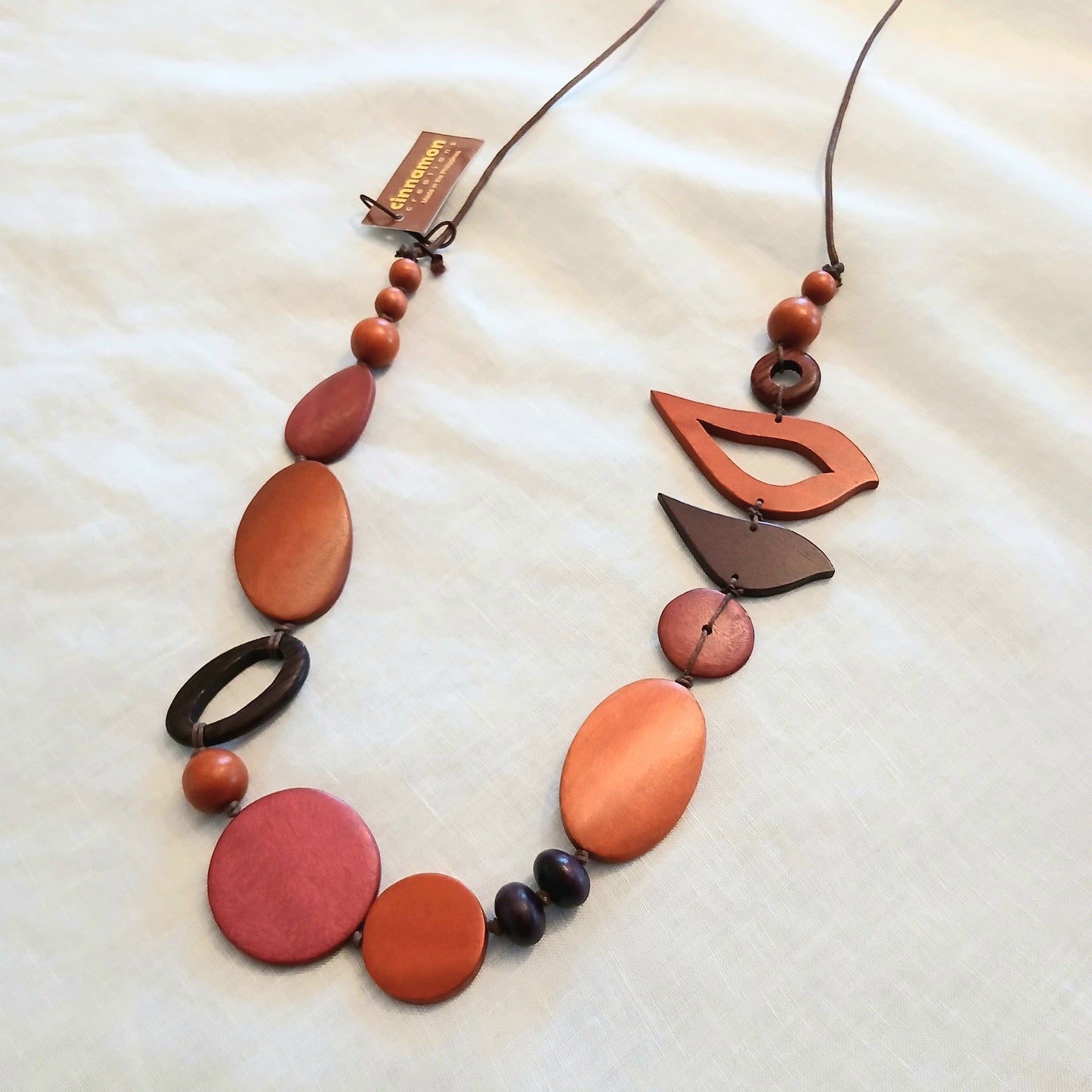2 Birds Together on Oval Beads BURNT ORANGE