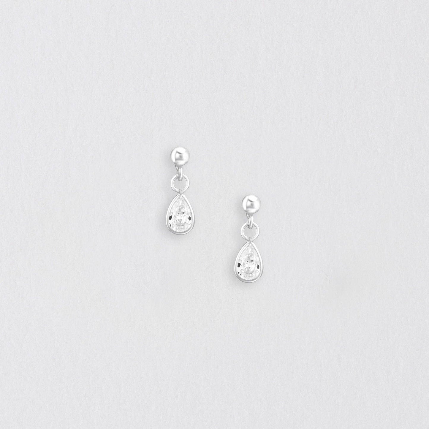 Silver Crystal Stud Earrings