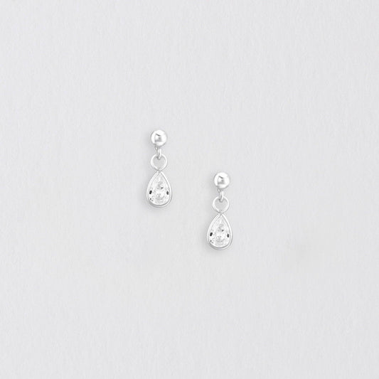 Silver Crystal Stud Earrings