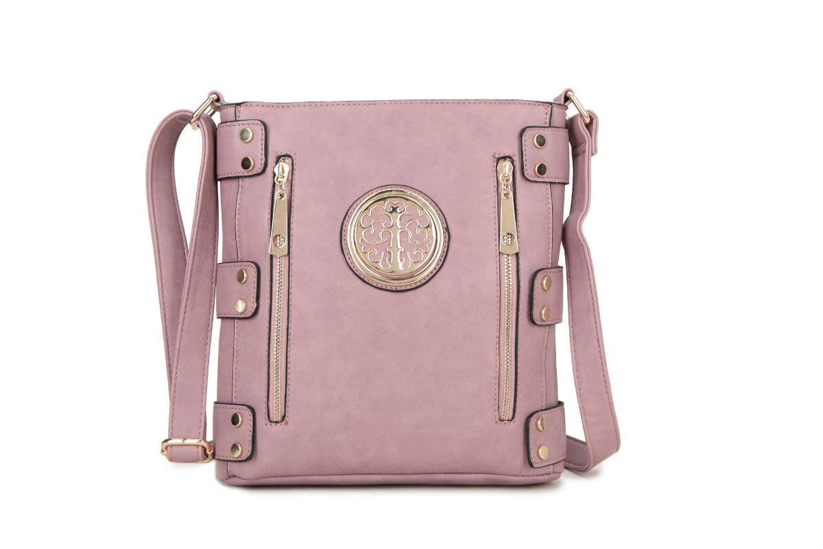 Cross body bag with top zip closure: Fuchsia