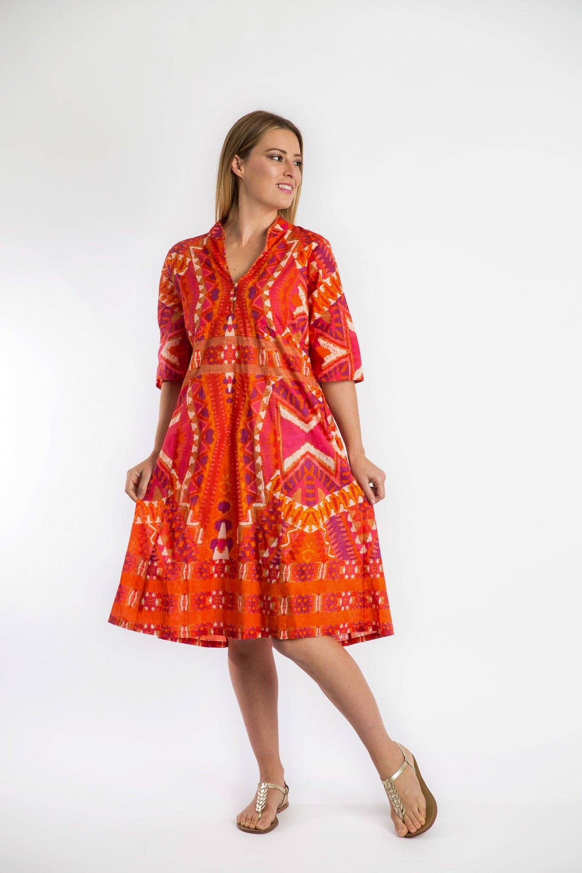 Mareeba Dress In Blood Orange: S