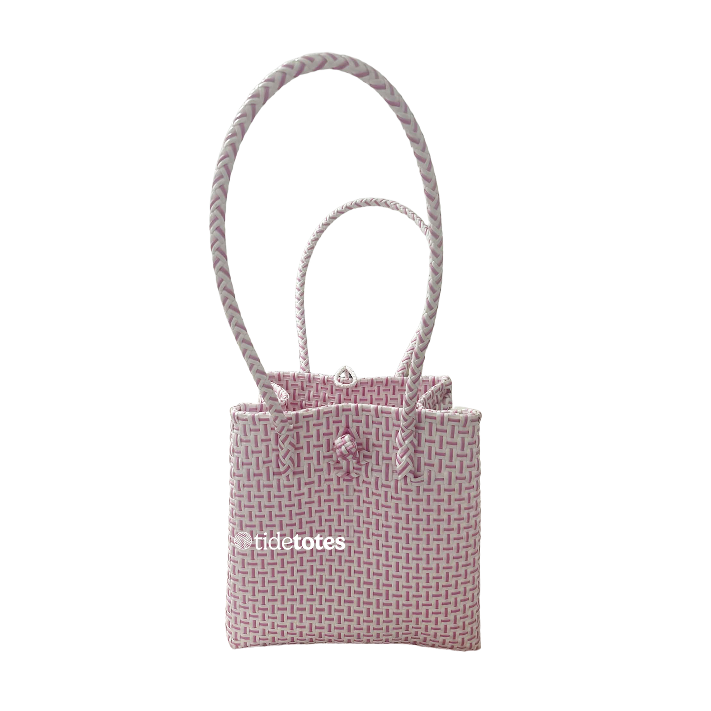 Tote Bag With Pink & Ivory Weave