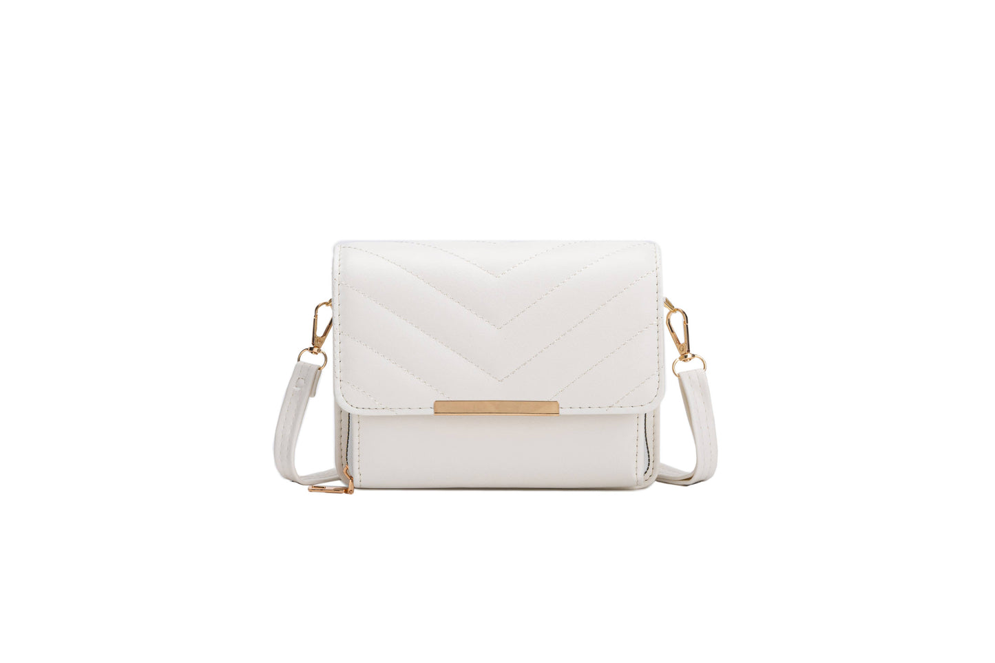 Quited Chevron Pattern Zip Front Pocket Cross Body Bag: Orange