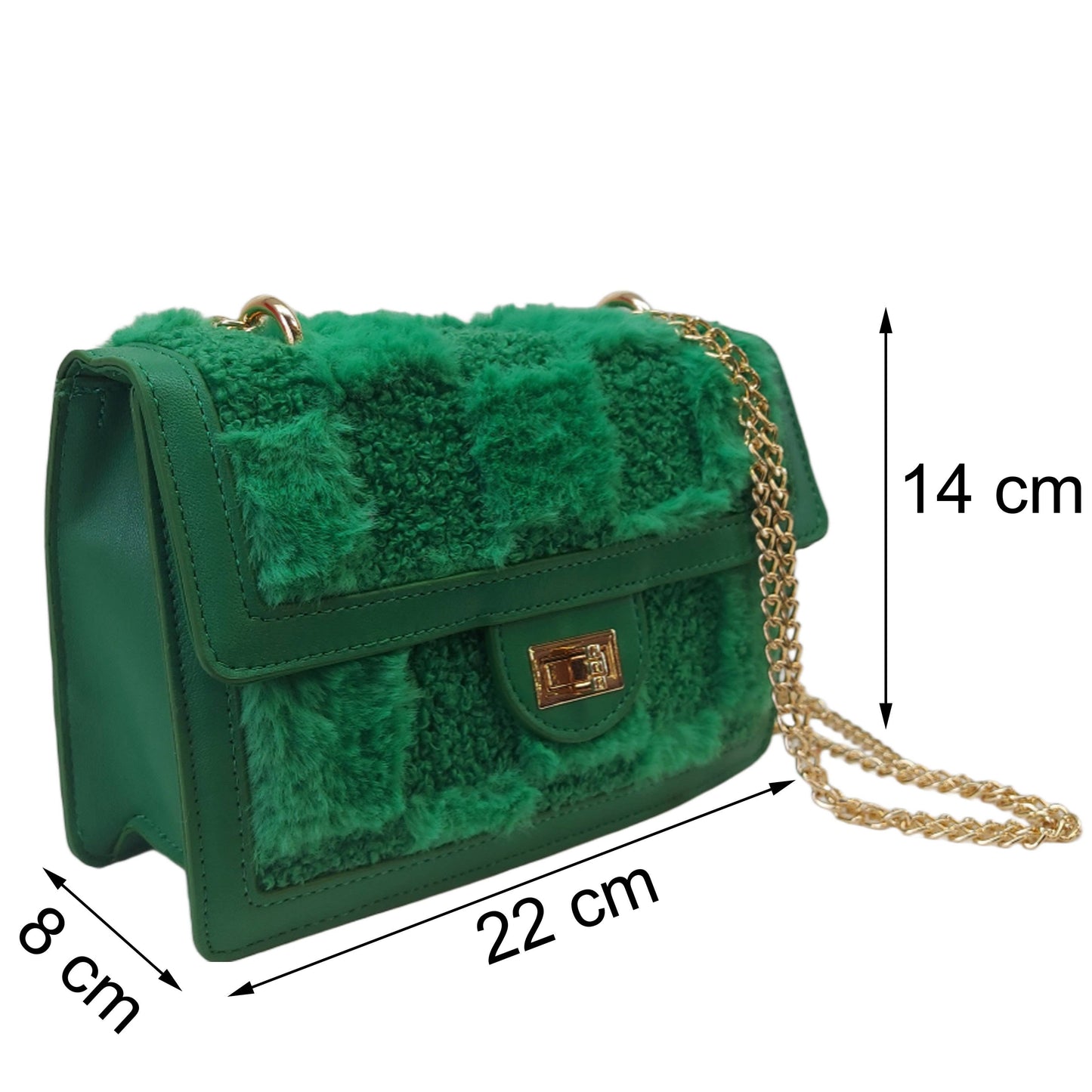 Faux Fur Flap Fuchsia Crossbody/Shoulder Bag