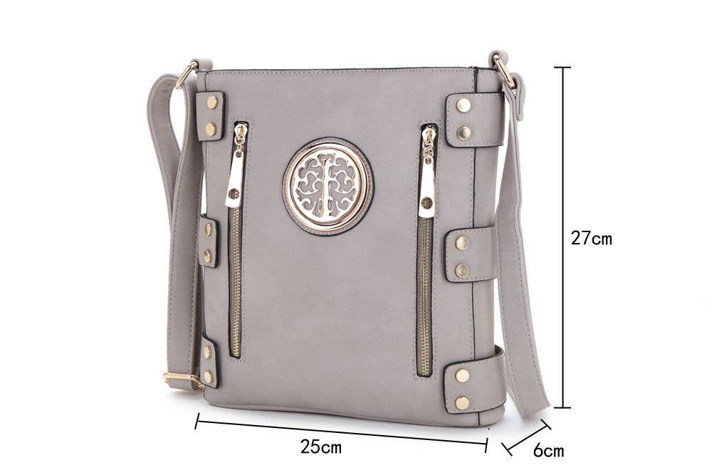 Cross body bag with top zip closure: Fuchsia
