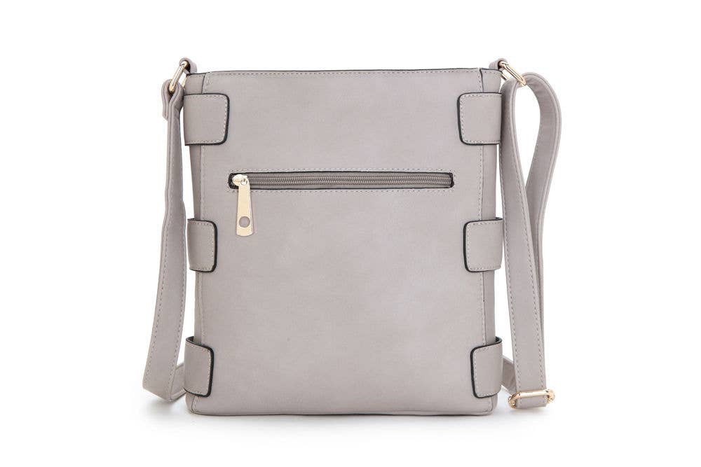 Cross body bag with top zip closure: Tan Brown