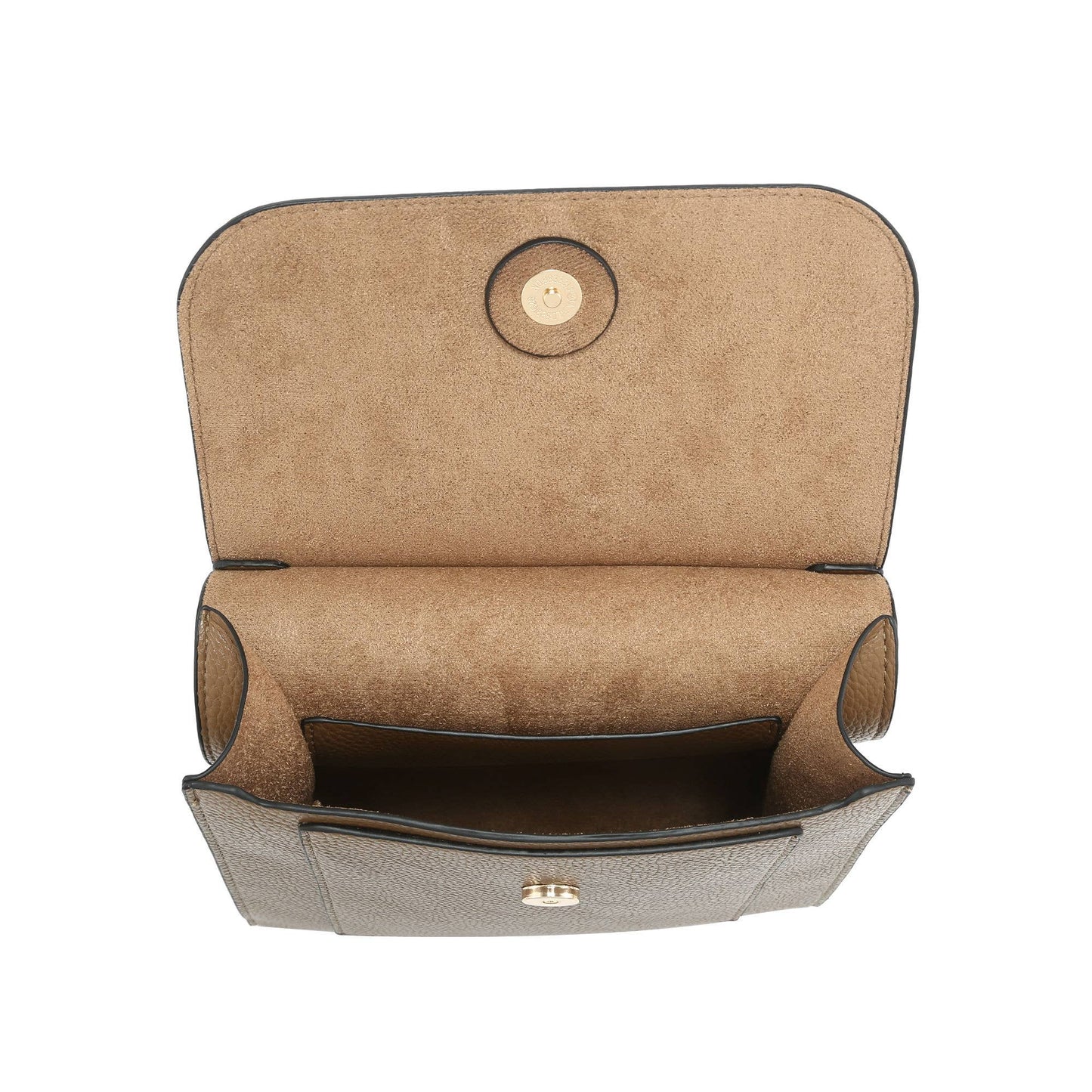 Tan Brown Bee Flap Crossbody Bag