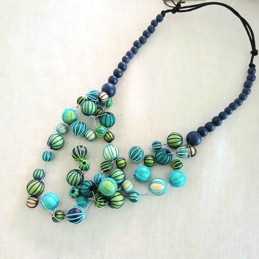 Blue & Green Beaded Necklace