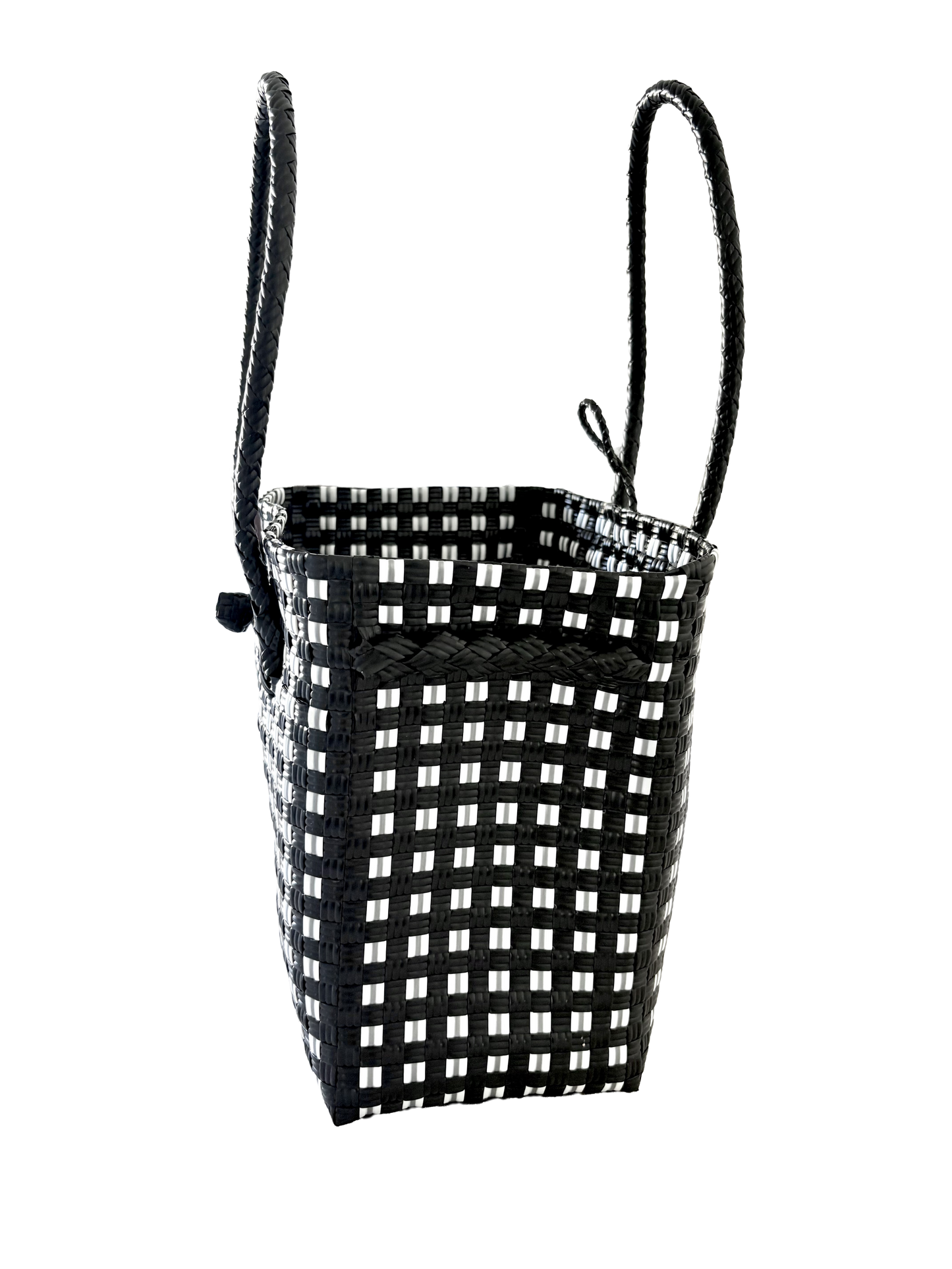 Silhouette Modern Grid – Black & White Tote: Medium
