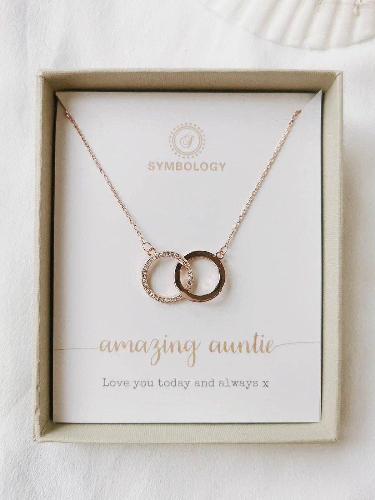 Auntie Gift Necklace: Rose gold