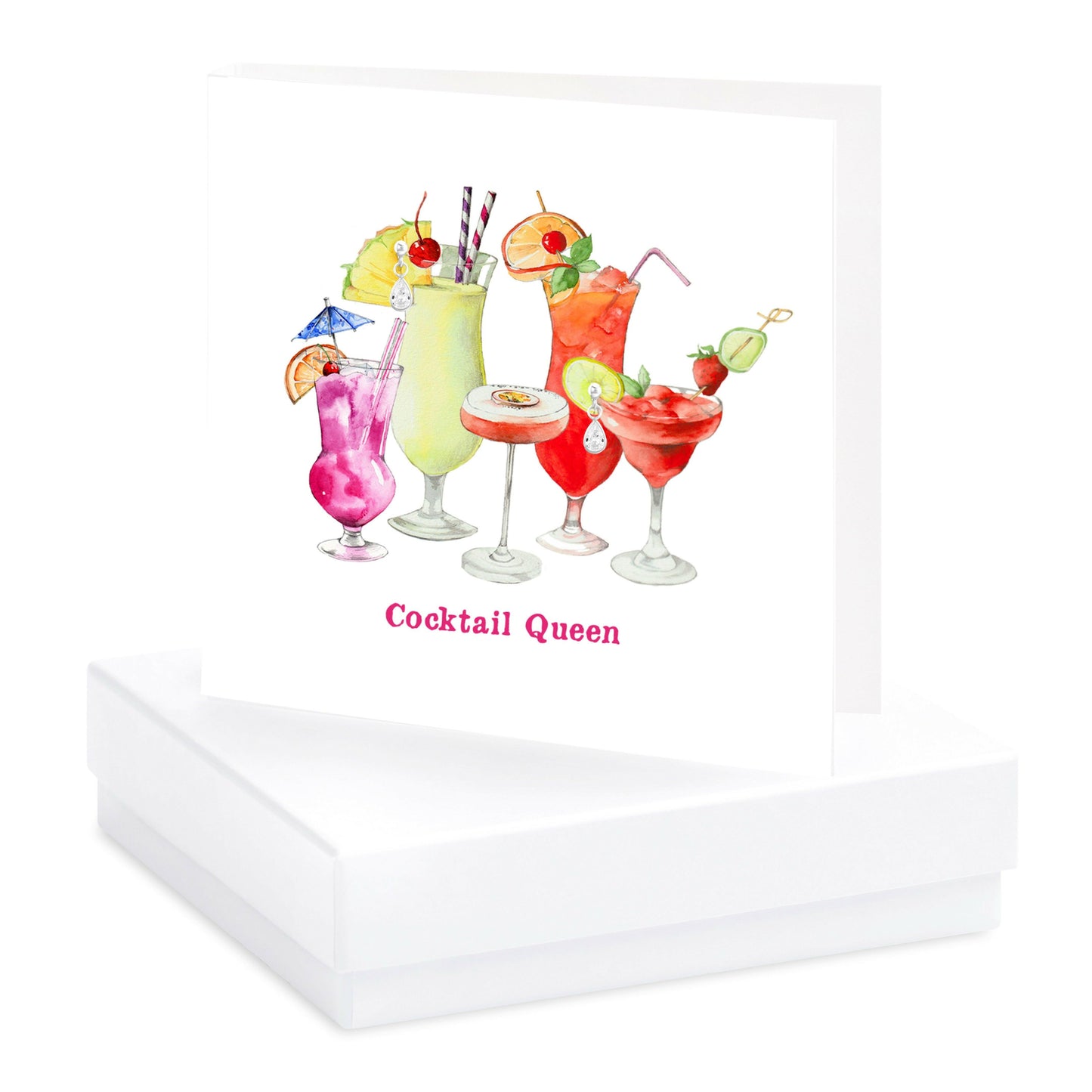 Sterling Silver Stud Earrings - Cocktail themed