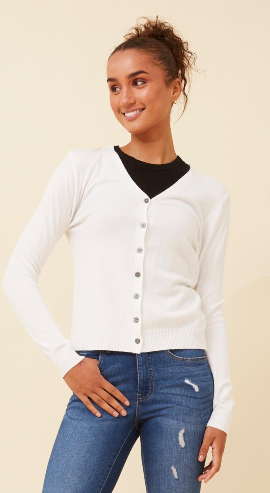 Shontay Cardigan White