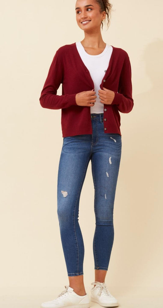Shontay Cardigan Claret