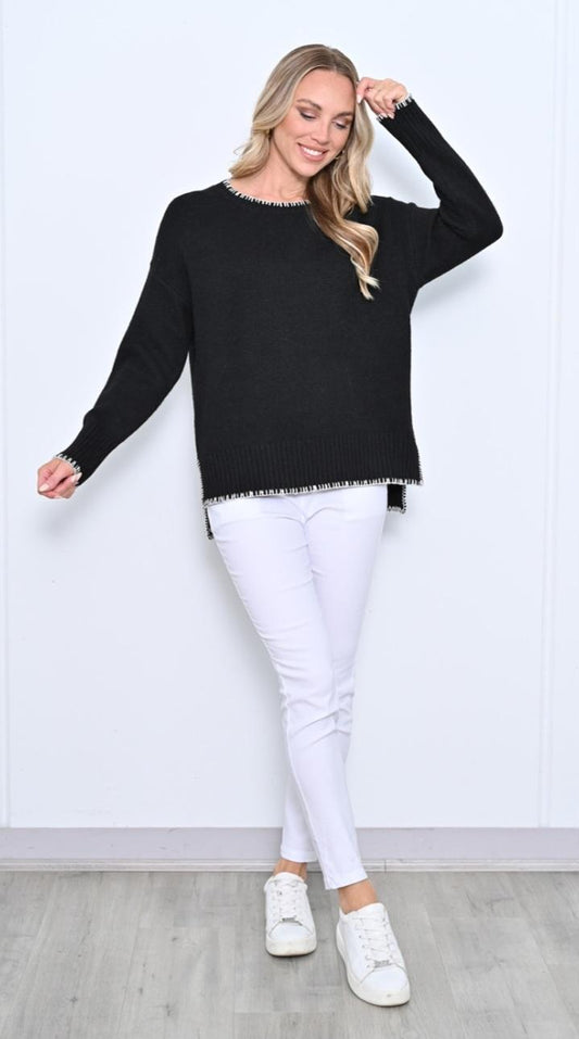 Black Wool Blend Jumper
