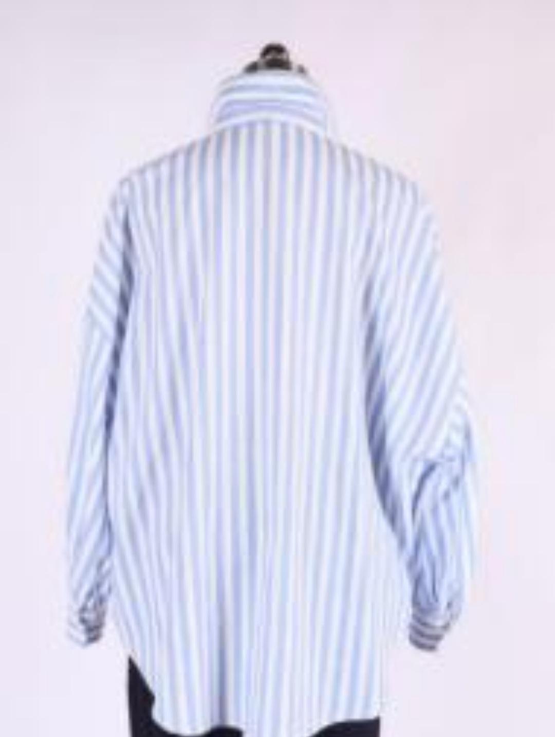 Blue and White Striped Shirt