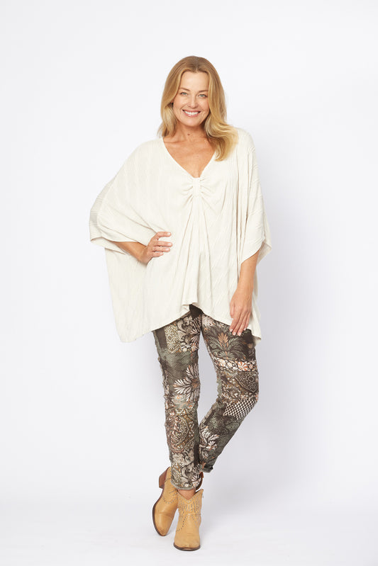 Suede Feel Crushed Pants | Military Floral