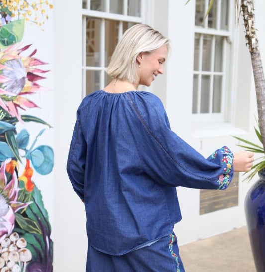 Denim Embroidered Shirt