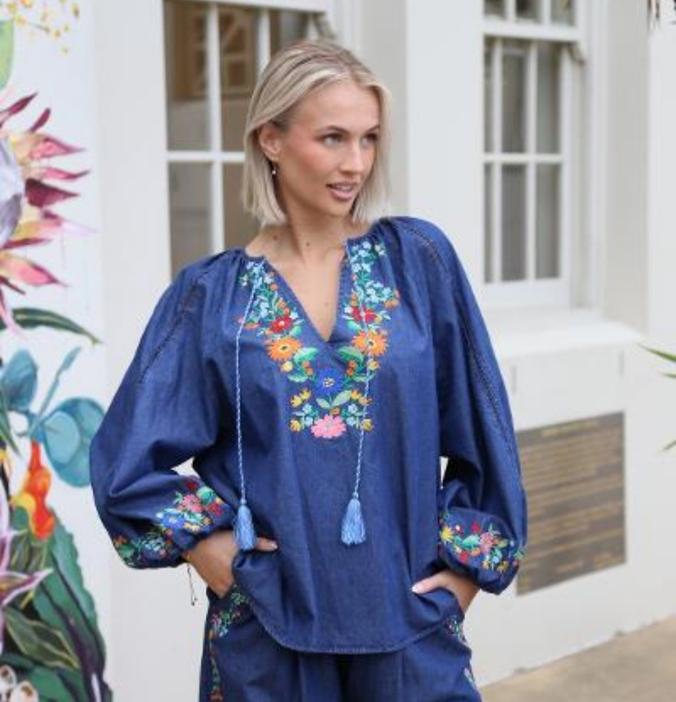 Denim Embroidered Shirt