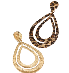 Leopard Gold Drop Earrings