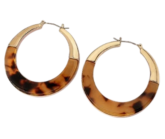 Leopard Print Resin Round Hoop Earrings