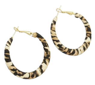 Zebra Print Hoop Earrings