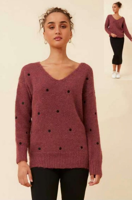Grape Dotty Knit