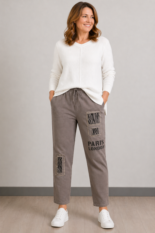 Cotton Paris London Jogger Pants | Khaki