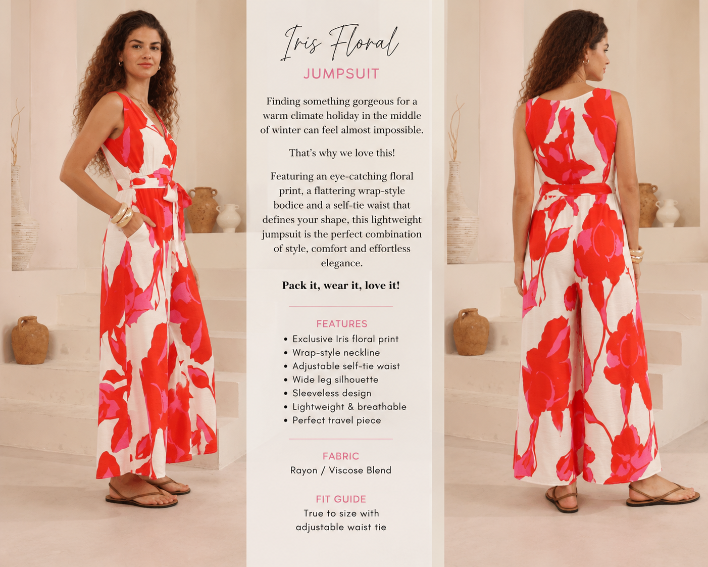 Holiday-Ready Floral Jumpsuit