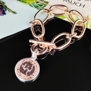 Rose Gold Fob bracelet with Coin