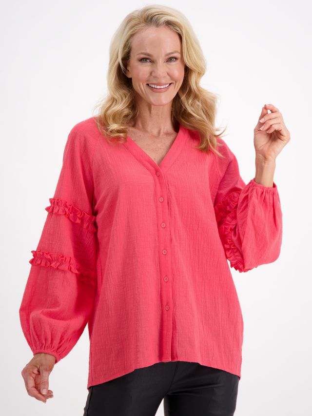 Liberty Rose Ruffle Sleeve Blouse