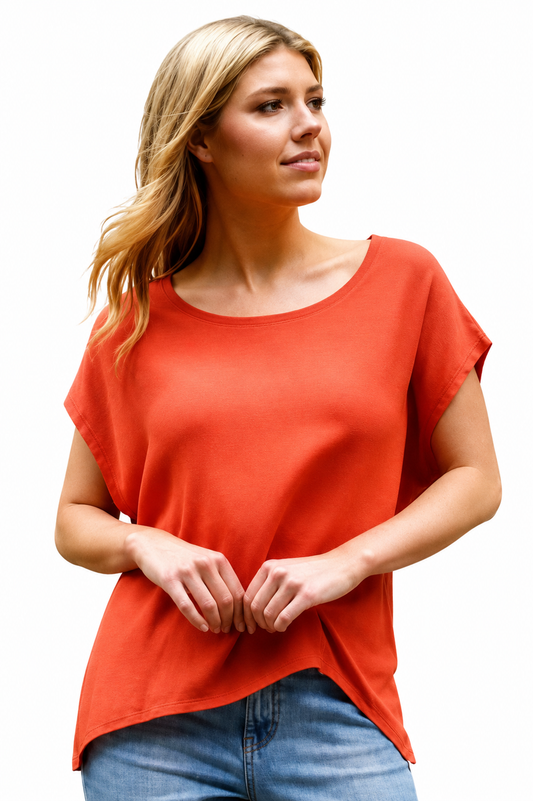 Short Sleeve Rust Top