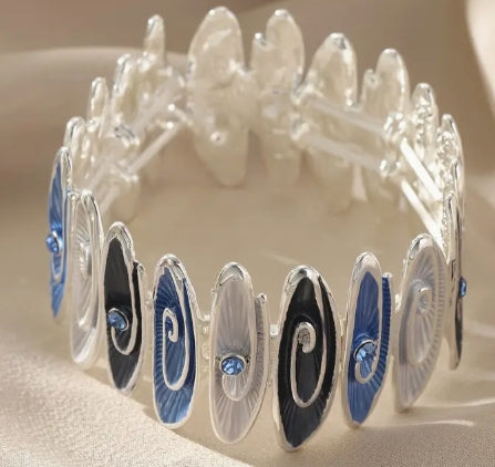 Blue Swirl Elastic Bracelet