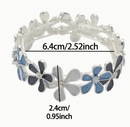 Blue Flower Stretch Bracelet