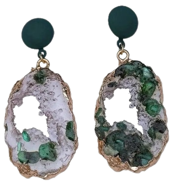 Green Drop Earrings