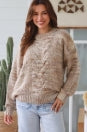 Oatmeal Cable Knit Wool Blend Jumper