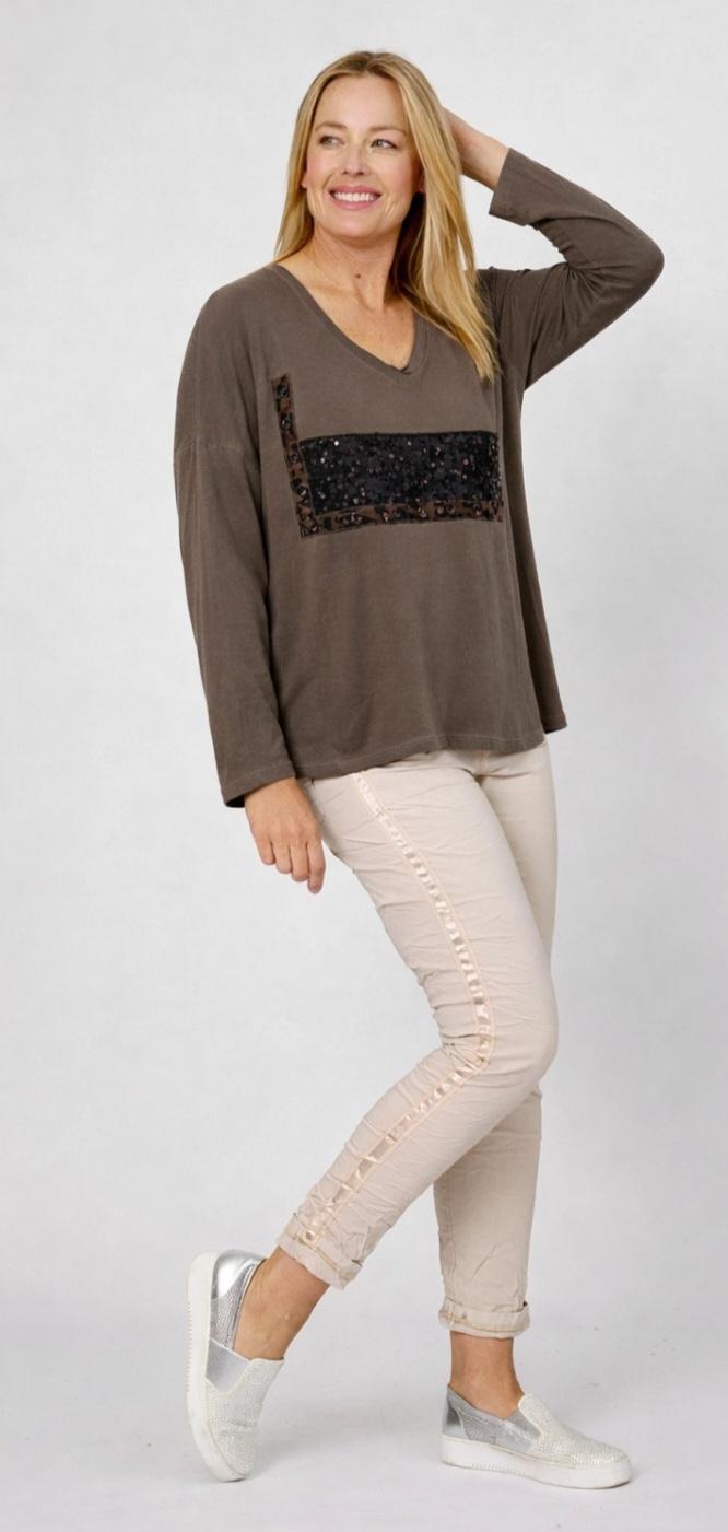 Cotton Top with Sequin Detail