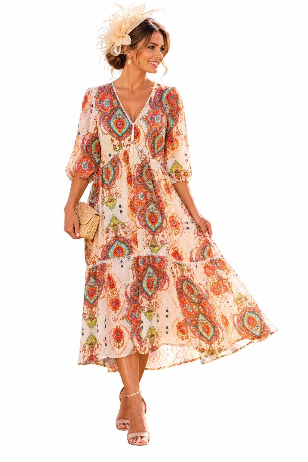 Vintage Paisley Cotton Dress