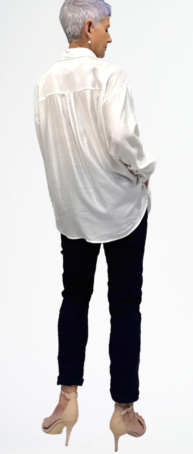 The No-Bulk Layering Shirt (White Tencel)