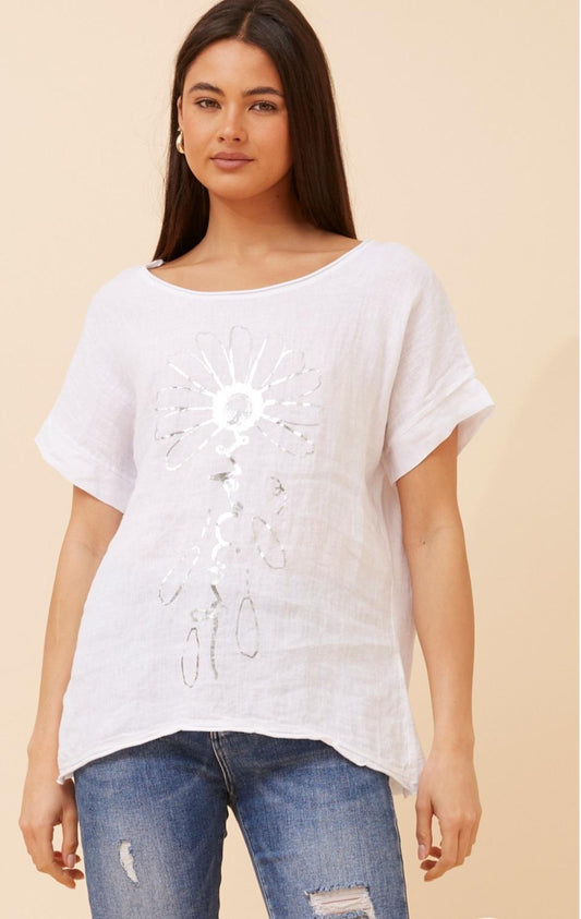 White Linen Top
