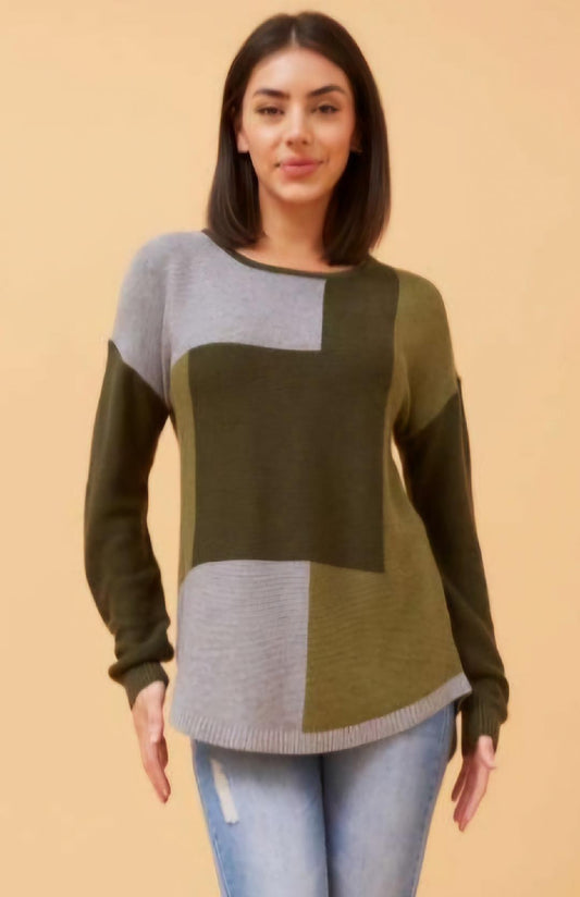 Khaki Block Top