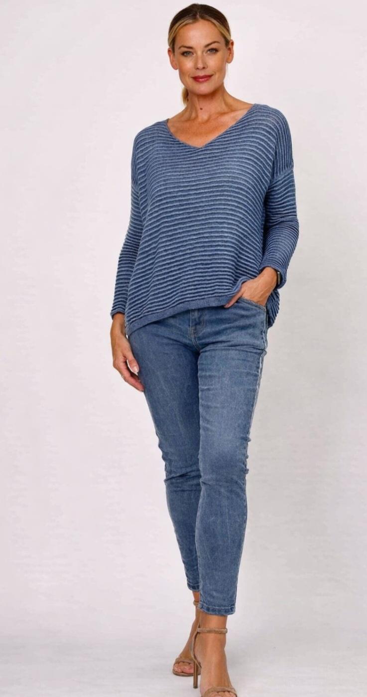 The Effortless Soft Knit Jumper (Blue Modal Blend)