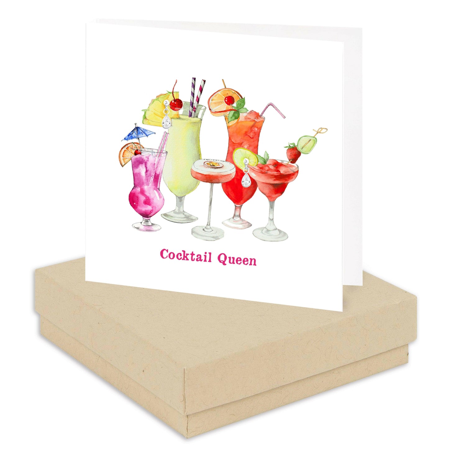 Sterling Silver Stud Earrings - Cocktail themed