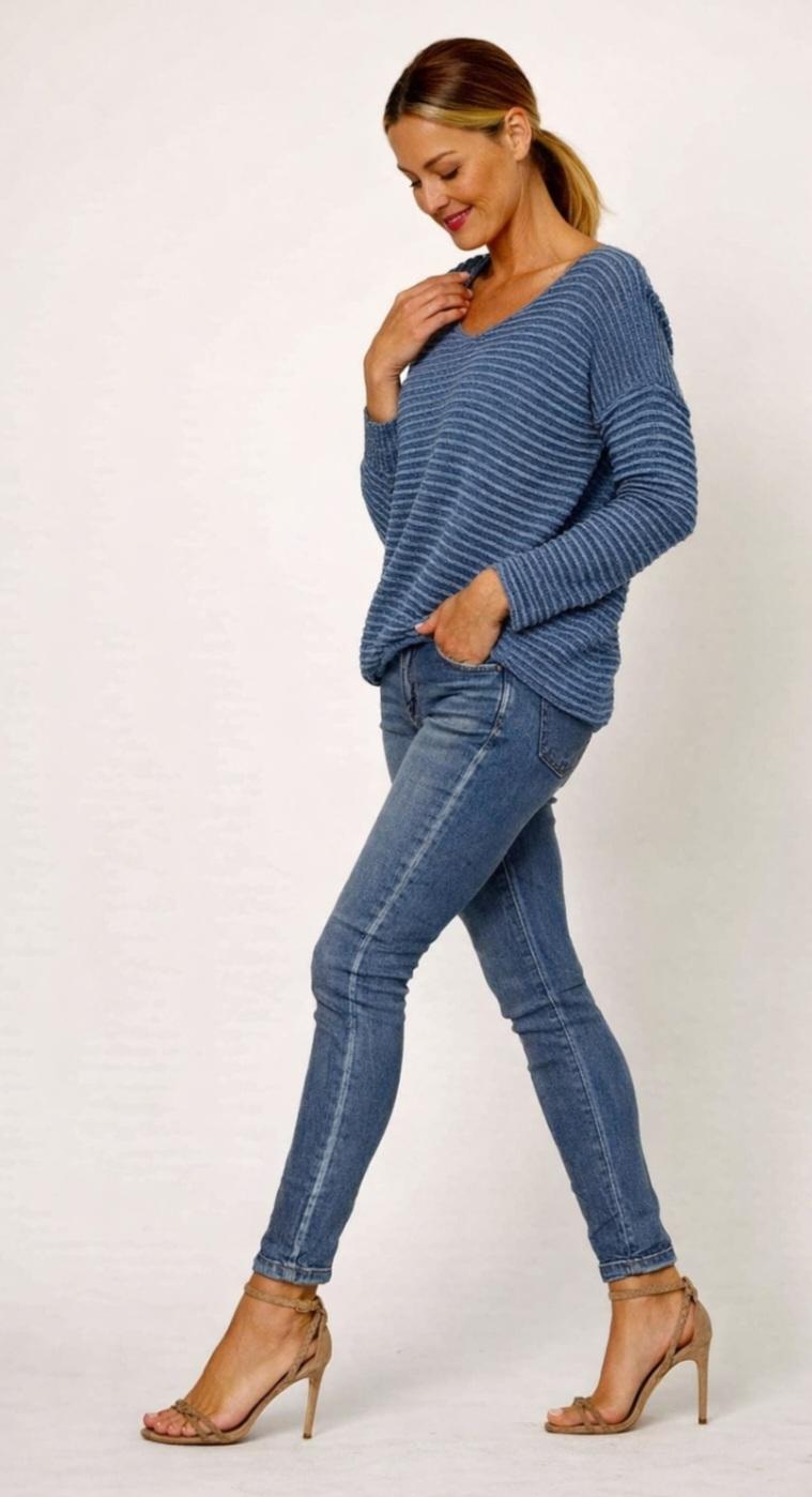 The Effortless Soft Knit Jumper (Blue Modal Blend)