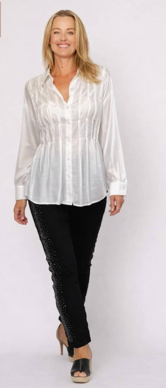 The No-Bulk Layering Shirt (White Tencel)